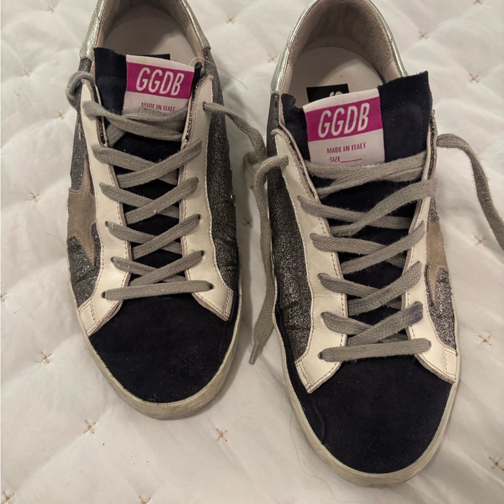 Golden Goose Black and Silver Sneakers